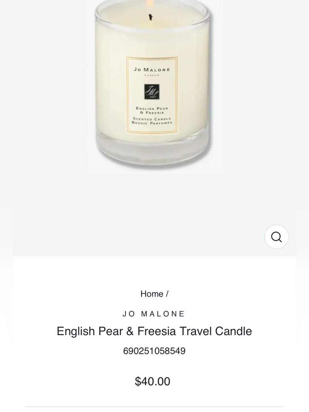 NEW Jo Malone Travel English Pear Freesia Candle